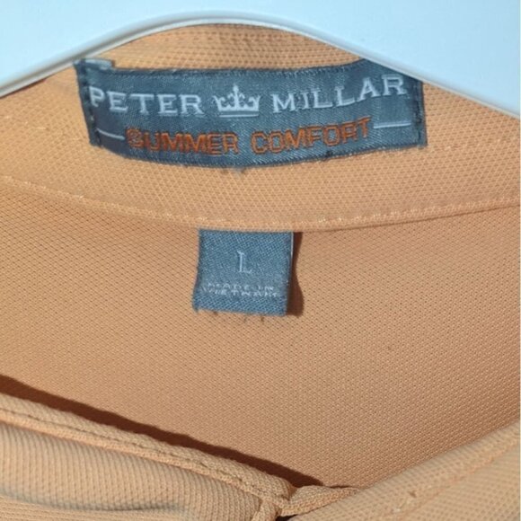 Peter Millar Summer Comfort Men's Highland Orange Golf Polo Shirt Large - Picture 4 of 6